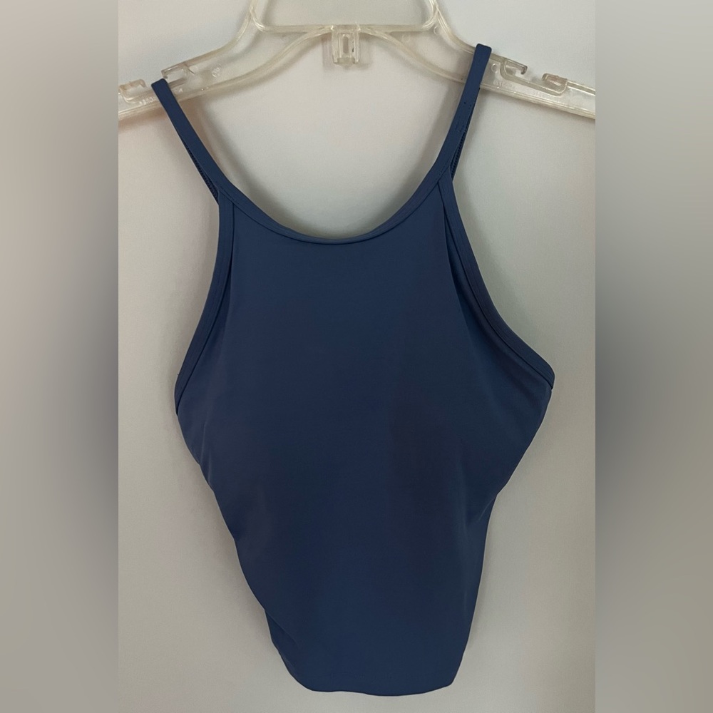 Lululemon Athletica Blue Sleeveless Bodysuit Crop Top